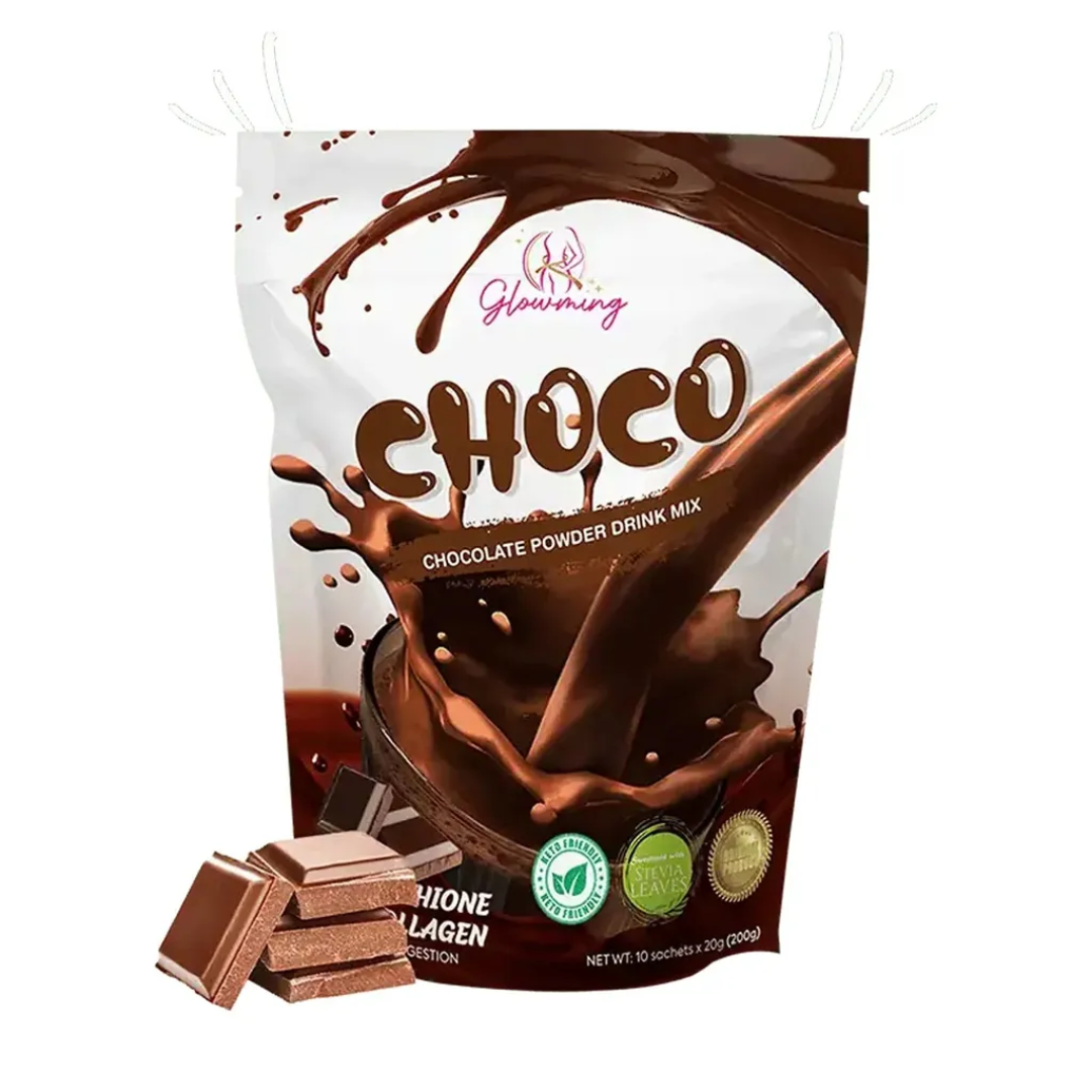 Glowming Choco Chocolate Powder Drink Mix – 200g (10 sachets x 20g)