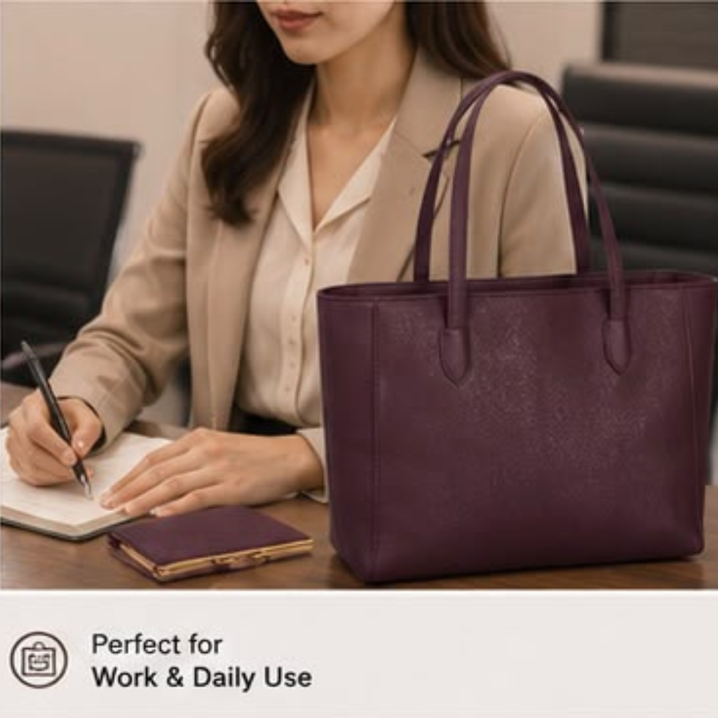Classic Office Tote Bag with Card Wallet