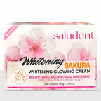 Saludent Brightening Sakura Glowing Cream SPF50 PA+++ 100g | Brightening Moisturizer with Niacinamide, Arbutin & Glutathione