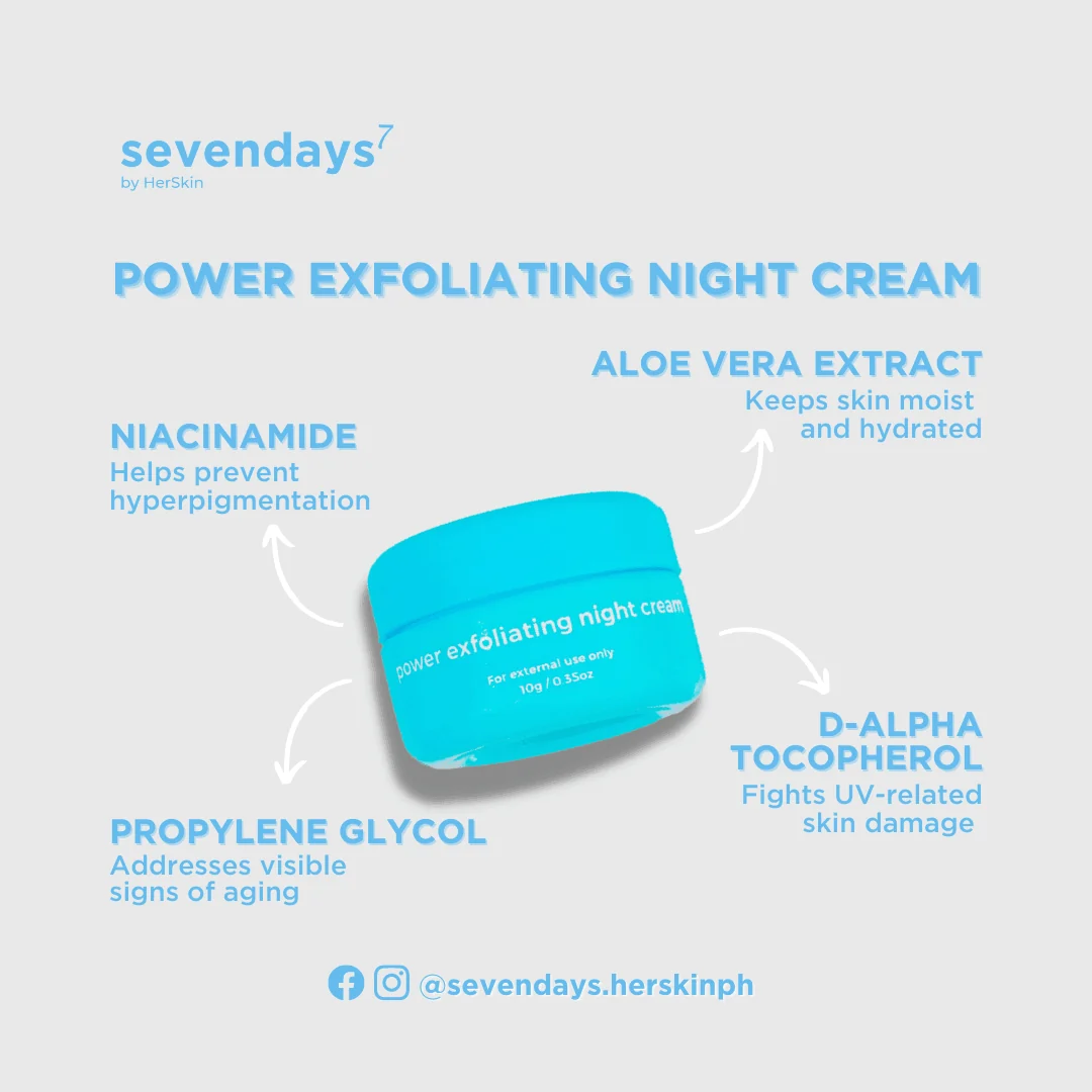 SevenDays Power Rejuvenating Set | AHA & BHA Exfoliating Skincare Set with SPF 40 by HerSkin