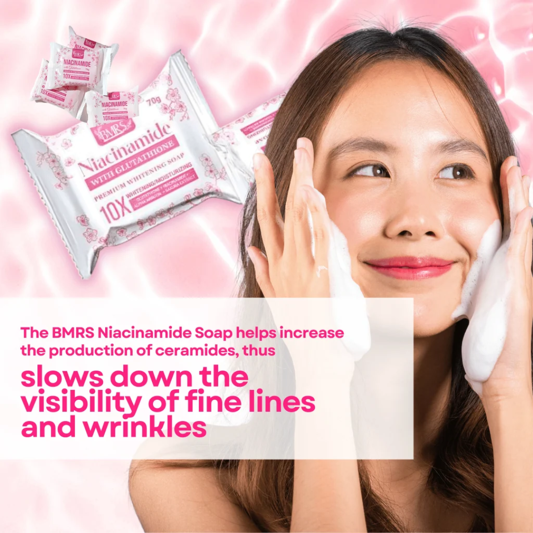 BMRS Niacinamide Soap with Glutathione 70g | Brightening Face & Body Soap