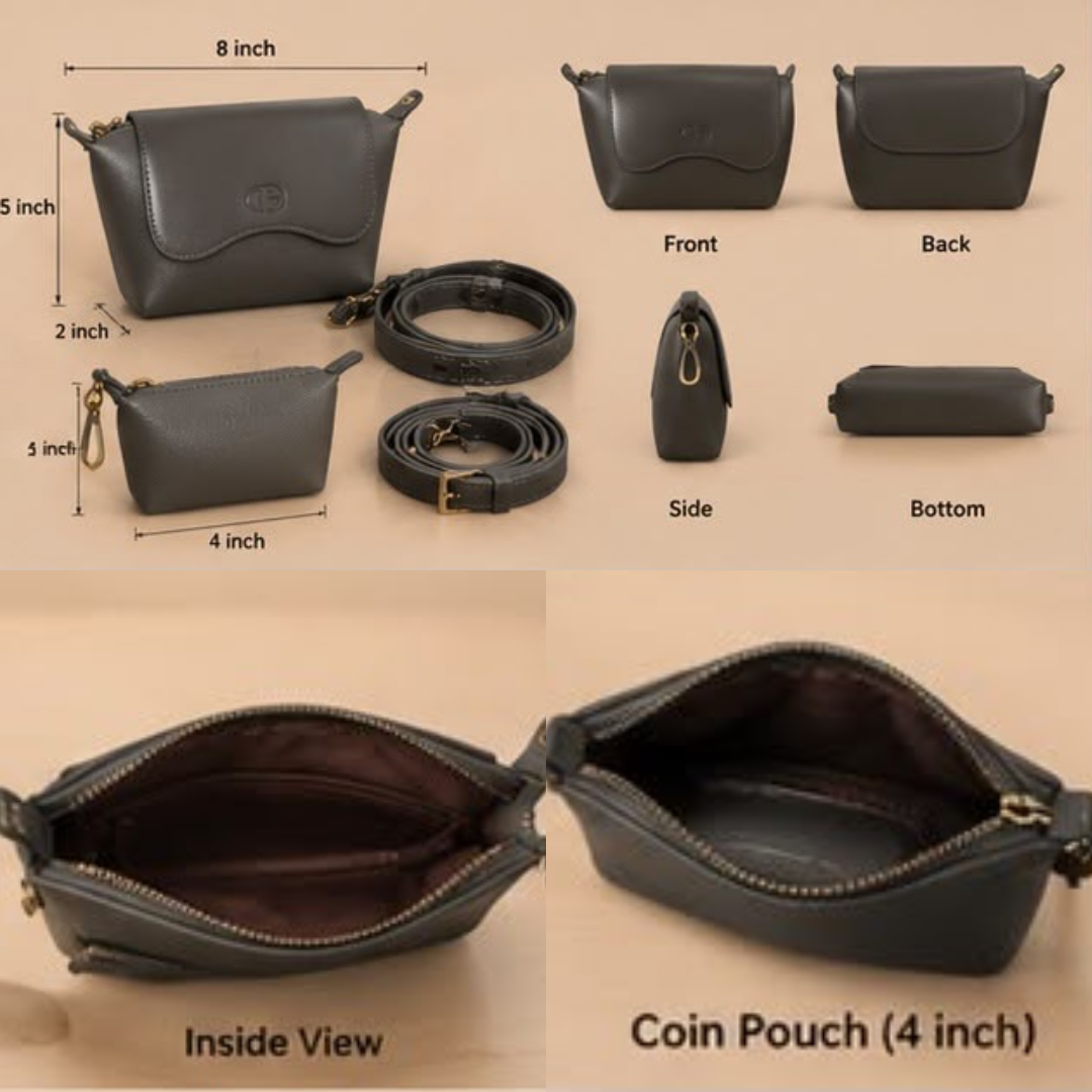 Mini Crossbody Bag with Coin Pouch Set