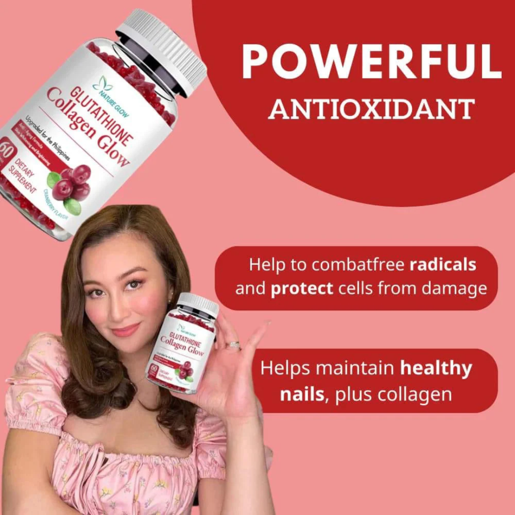 Nature Glow Glutathione Collagen Glow Cranberry – 60 Gummies
