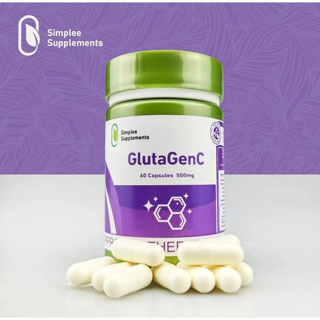 Simplee Supplements GlutaGenC – 500mg Skin Brightening & Antioxidant Capsules (60 Caps)