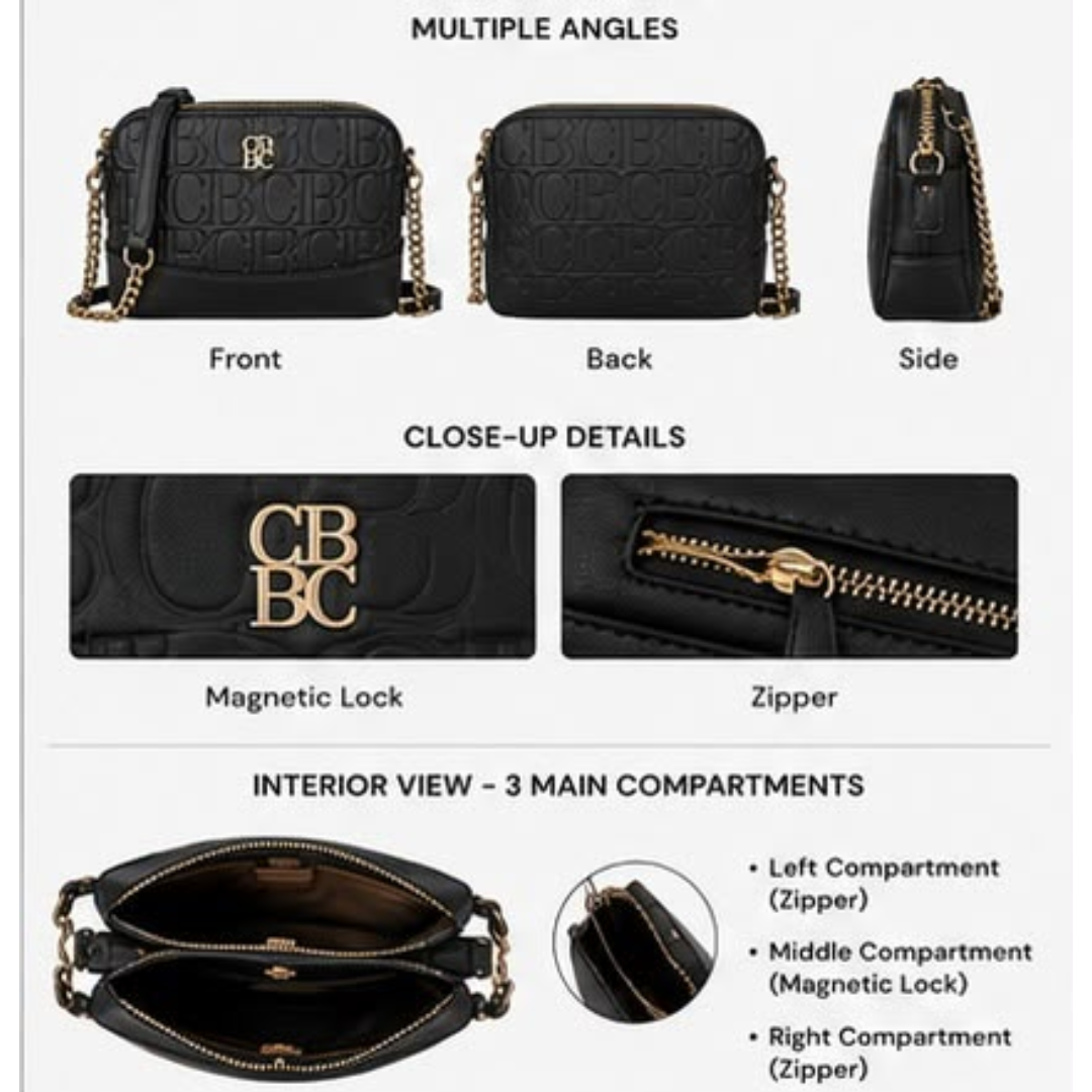 Embossed Crossbody Bag with Chain Strap