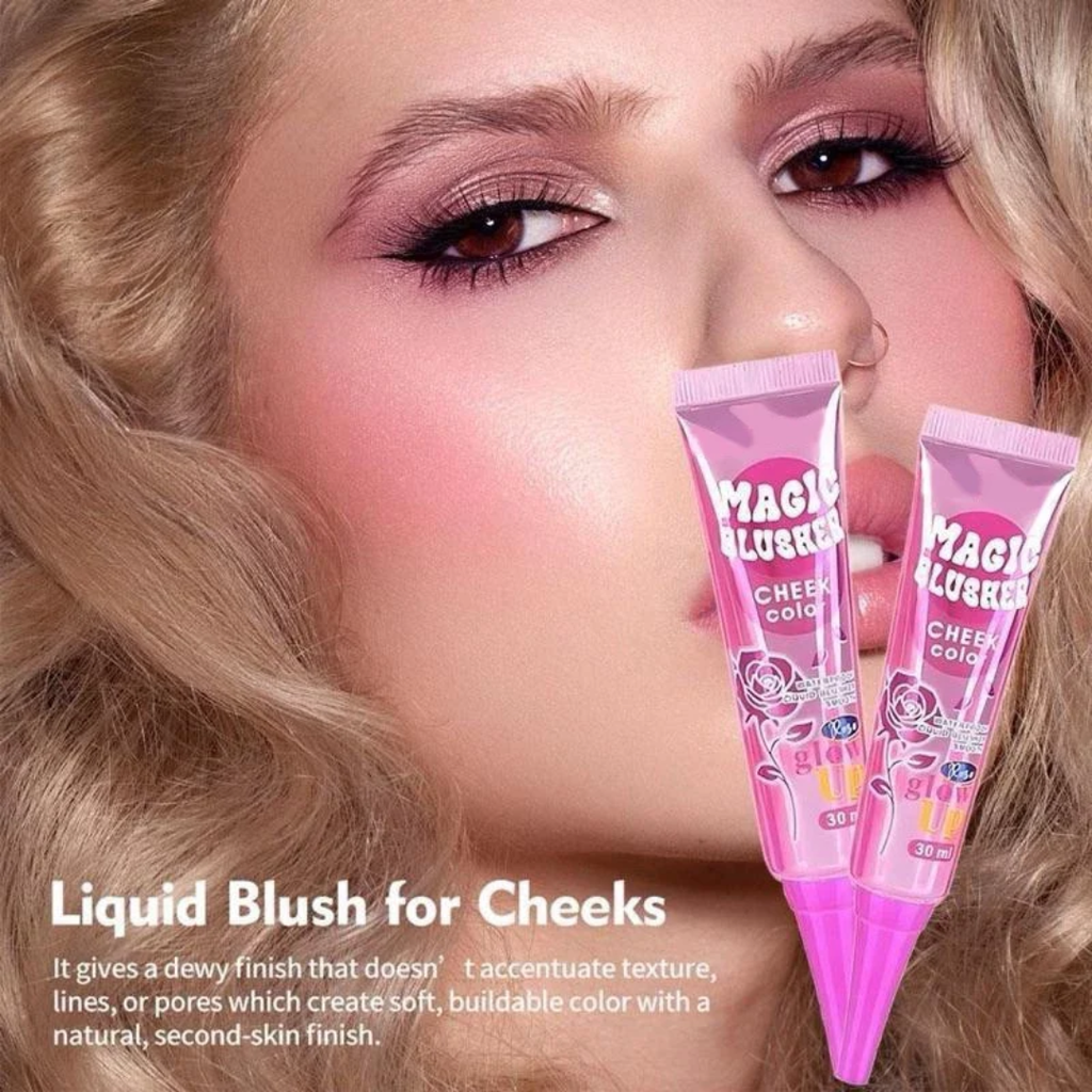 Kiss Beauty Magic Blusher Cheek Color Rose Glow Up - 30ml