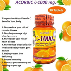 Acorbic C-1000mg Vitamin C Supplement – 30s