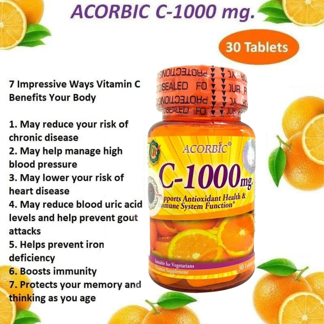 Acorbic C-1000mg Vitamin C Supplement – 30s