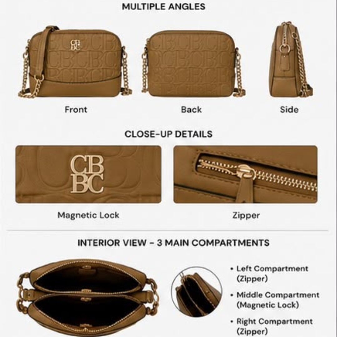 Embossed Crossbody Bag with Chain Strap