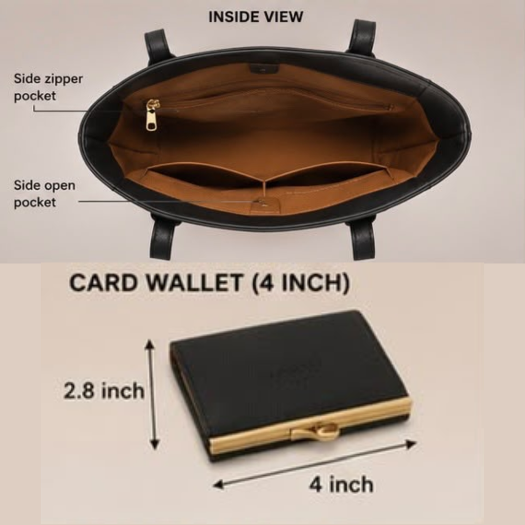 Classic Office Tote Bag with Card Wallet