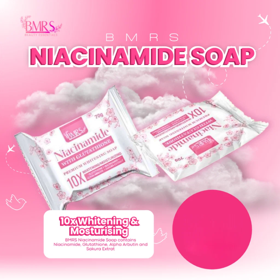 BMRS Niacinamide Soap with Glutathione 70g | Brightening Face & Body Soap