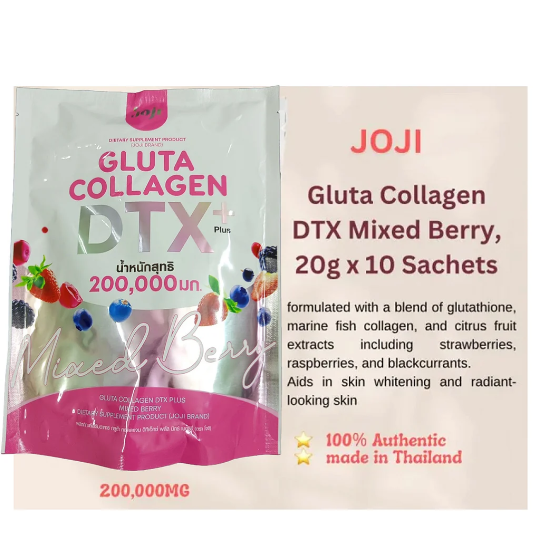 JOJI Secret Young Gluta Collagen DTX Mixed Berry | Glutathione & Marine Collagen Drink (10 Sachets × 20g)