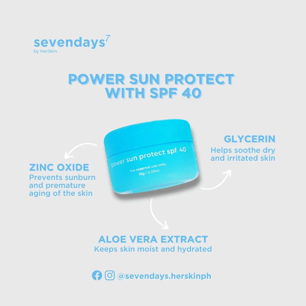 SevenDays Power Rejuvenating Set | AHA & BHA Exfoliating Skincare Set with SPF 40 by HerSkin