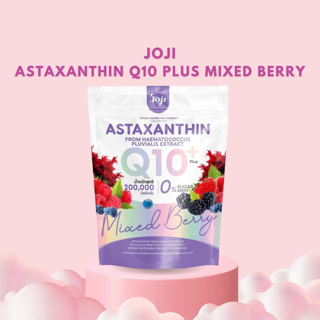 JOJI Secret Astaxanthin Q10 Plus Mixed Berry | Antioxidant Powder Drink with CoQ10 (10 Sachets)