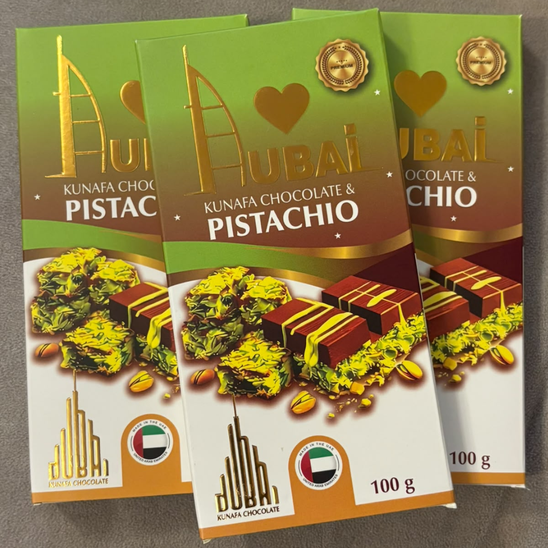 Arabian Choco - Premium Quality 100g Bars Dubai Chocolate - Pistachio & Kunafa