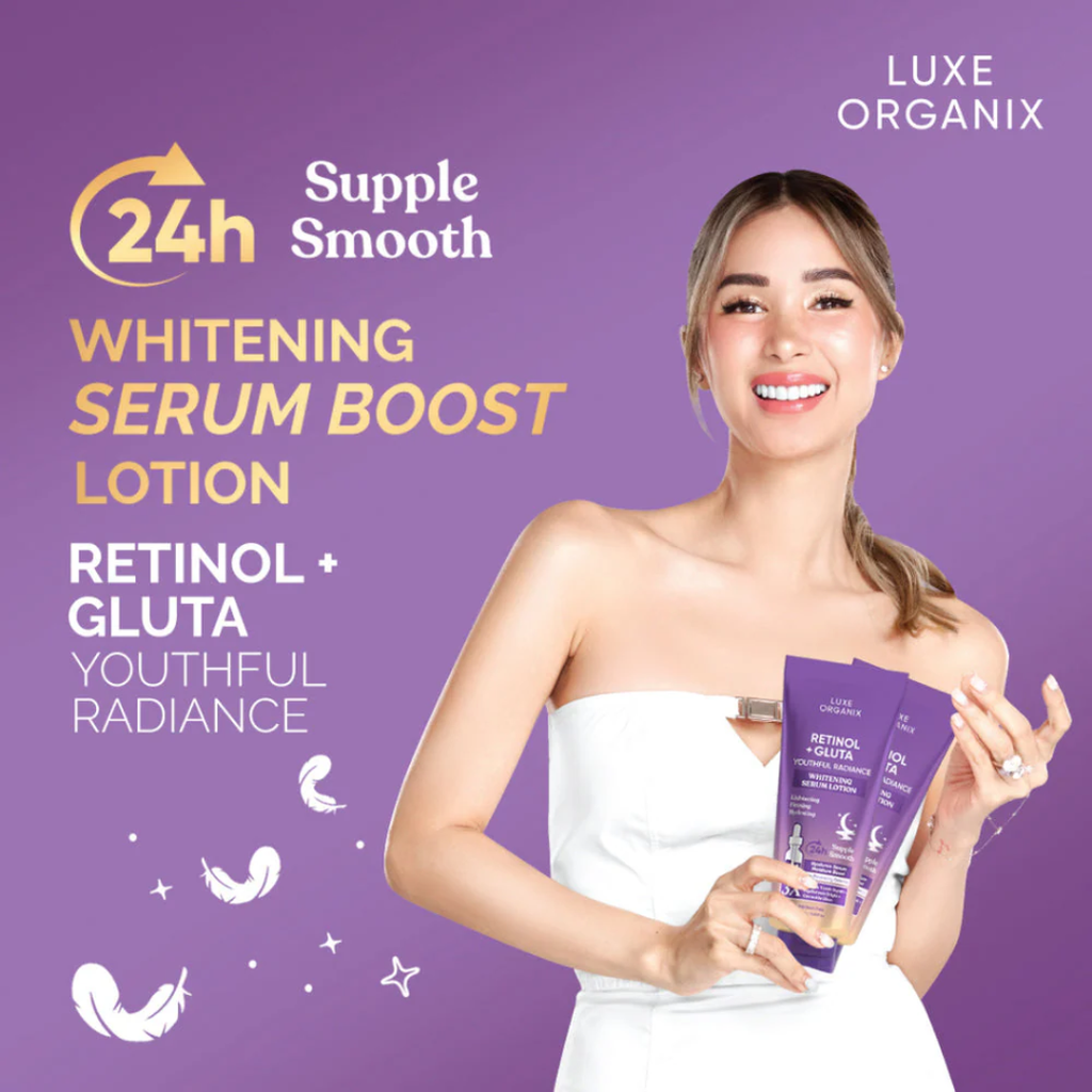 Luxe Organix Retinol + Gluta Youthful Radiance Whitening Serum Lotion - 350ml