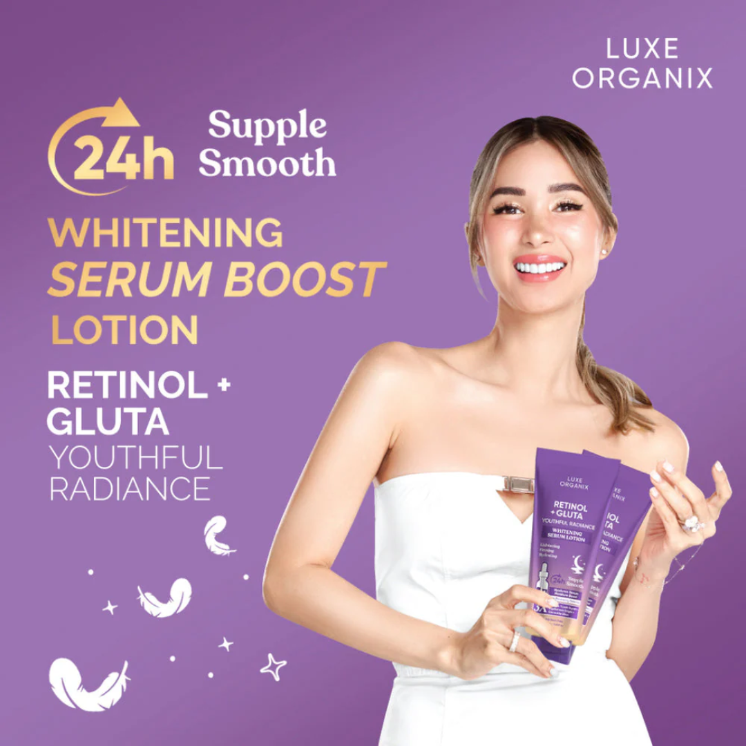 Luxe Organix Retinol + Gluta Youthful Radiance Whitening Serum Lotion - 350ml