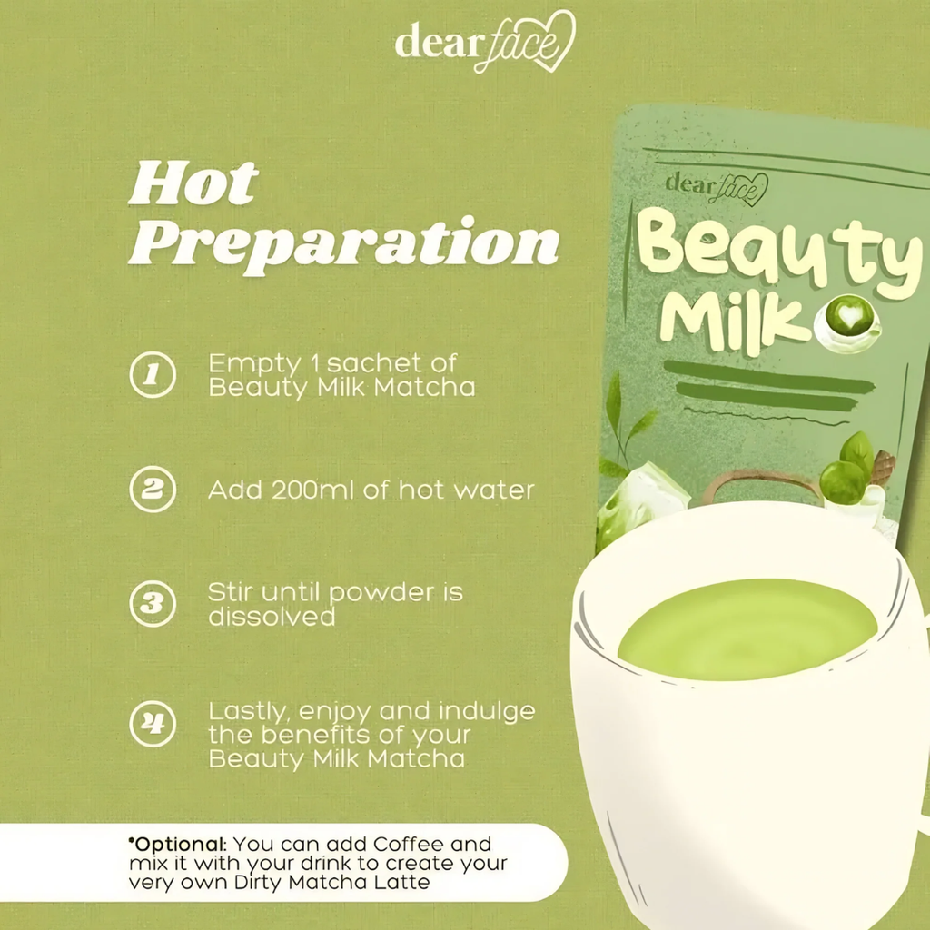 Dear Face Beauty Milk Premium Japanese Matcha Latte Drink - 180g