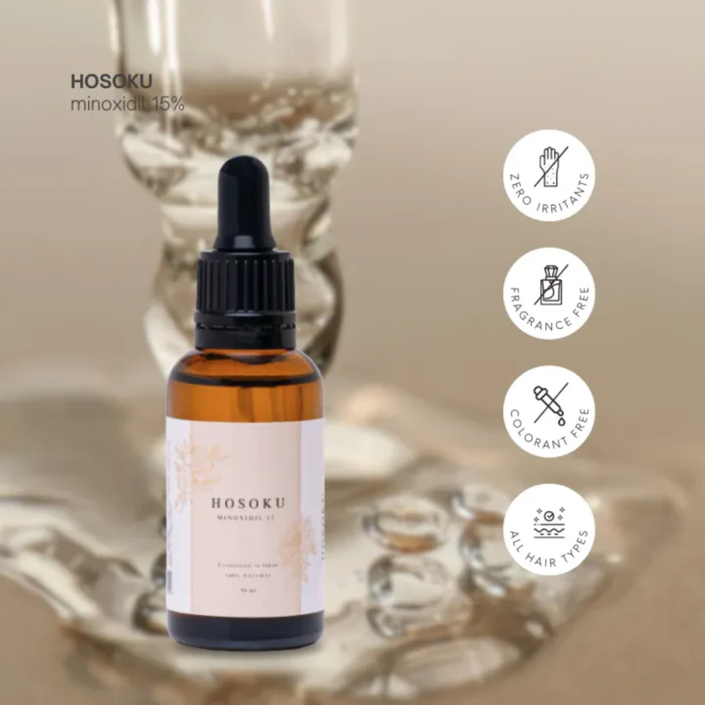 HOSOKU Minoxidil 15% Hair Regrowth Oil – 30ml