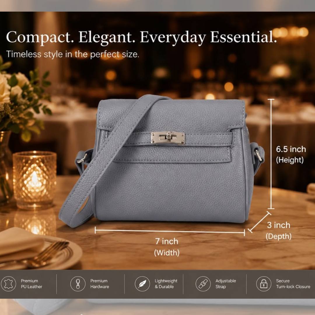 Classic Mini Crossbody Bag with Turn-Lock Closure