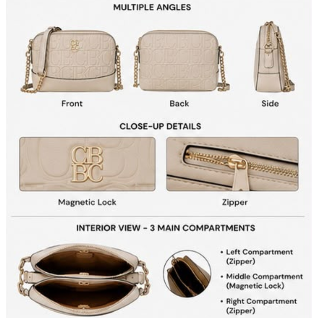 Embossed Crossbody Bag with Chain Strap