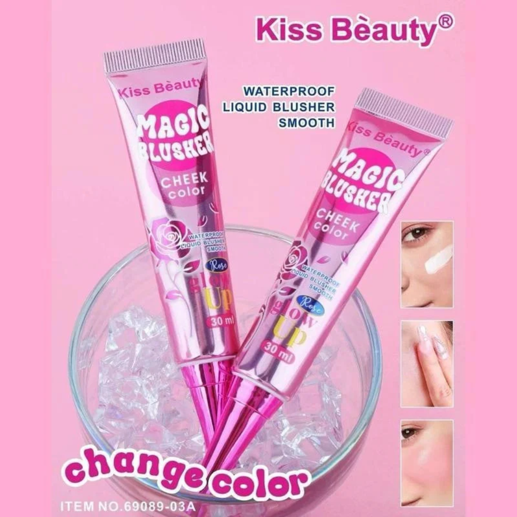 Kiss Beauty Magic Blusher Cheek Color Rose Glow Up - 30ml