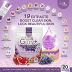 Manee Gluta Camu Zinc Grape Flavor | Glutathione, Collagen & Vitamin C Supplement (20 Sachets)