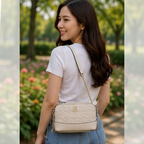 Embossed Crossbody Bag with Chain Strap