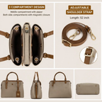 Elegant 3-Compartment Top Handle Crossbody Bag