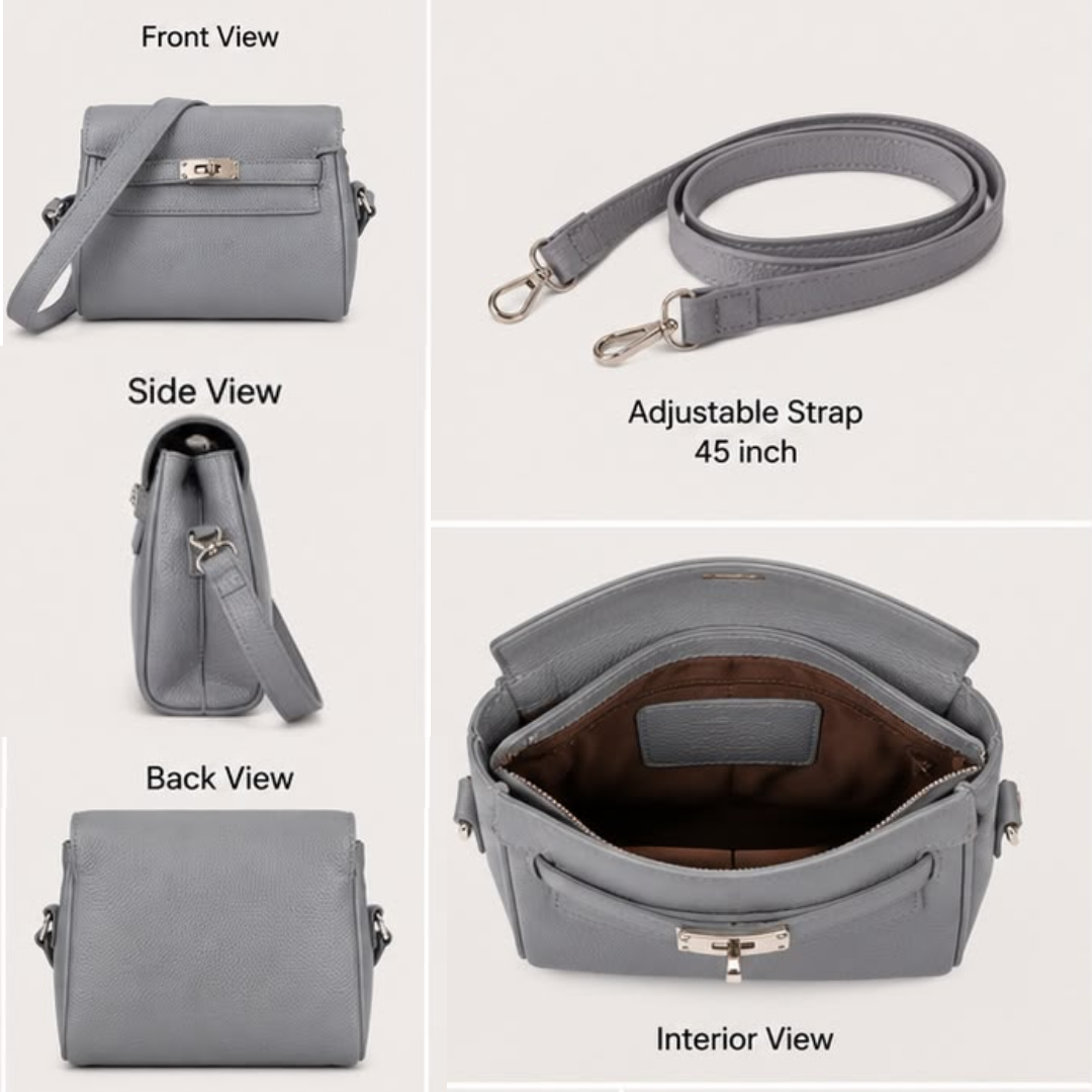 Classic Mini Crossbody Bag with Turn-Lock Closure