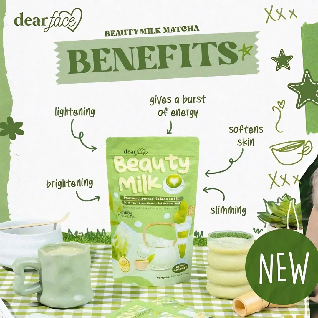 Dear Face Beauty Milk Premium Japanese Matcha Latte Drink - 180g