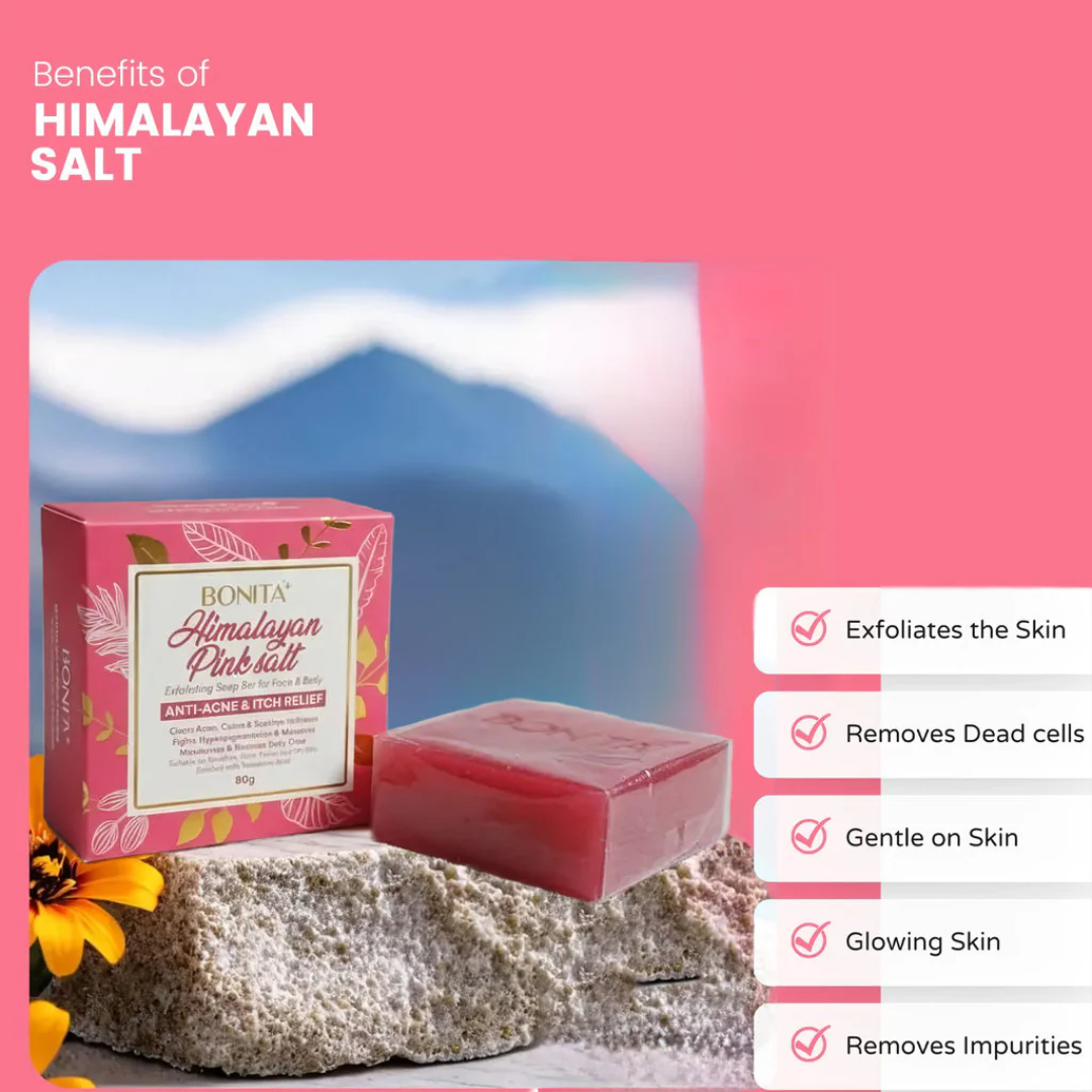 Bonita Himalayan Pink Salt Exfoliating Soap Bar – 80g