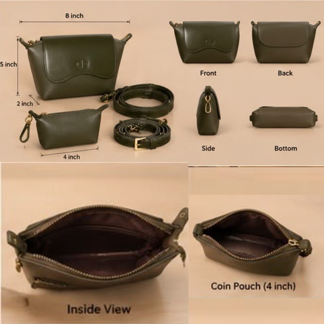 Mini Crossbody Bag with Coin Pouch Set