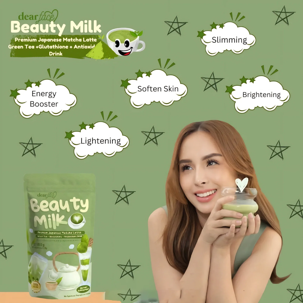 Dear Face Beauty Milk Premium Japanese Matcha Latte Drink - 180g
