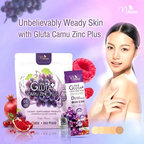Manee Gluta Camu Zinc Grape Flavor | Glutathione, Collagen & Vitamin C Supplement (20 Sachets)
