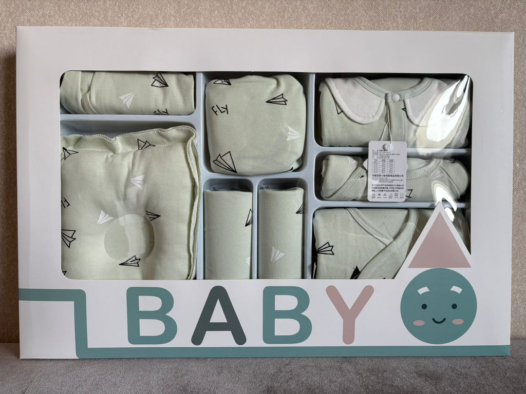 طقم هدايا ملابس أطفال مكون من 18 قطعة - أزرق، وردي، أو أخضر