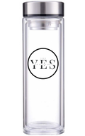 YES Community Glass Tumbler – Double Wall with Infuser (500 ml)
