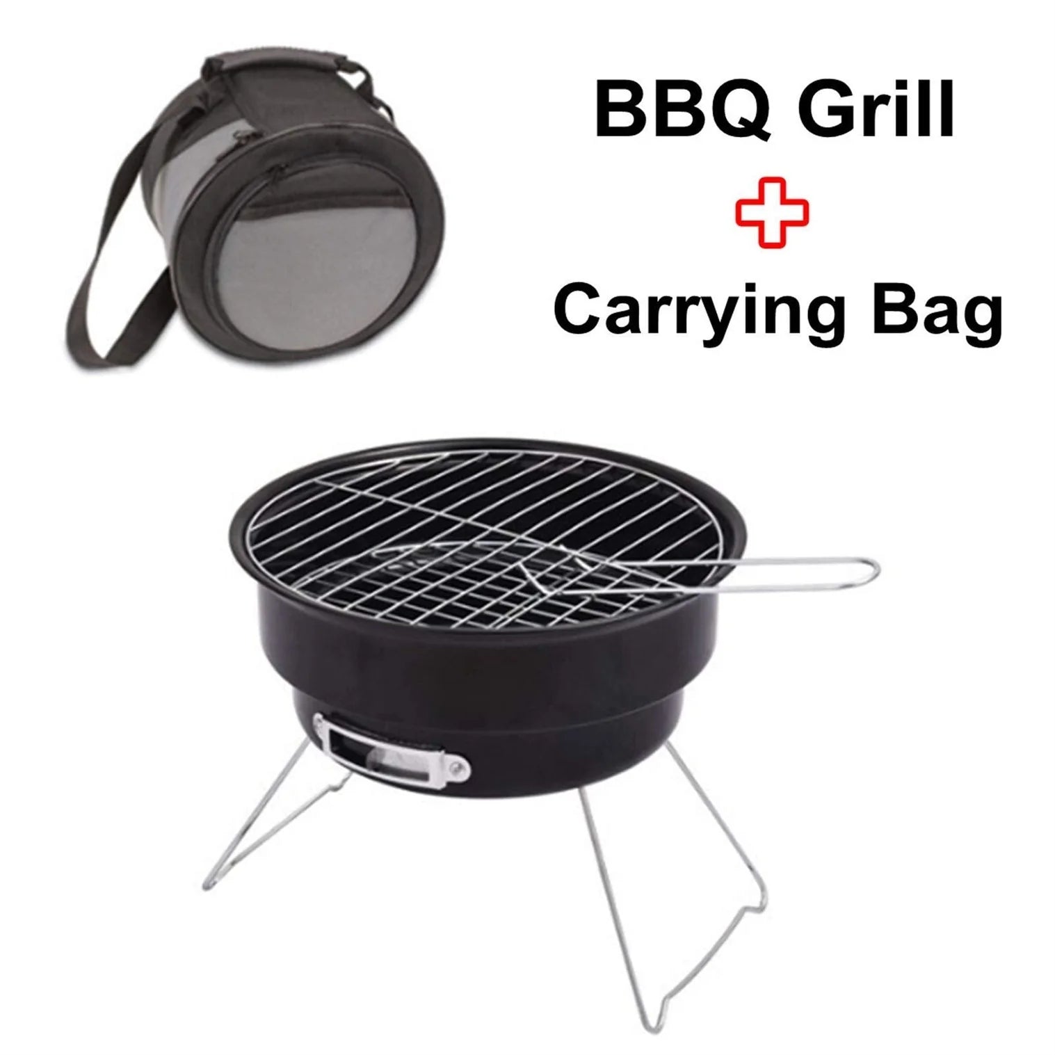 Portable Charcoal Grill with Carry Bag – Foldable Lightweight Outdoor BBQ for Camping, Picnic, Travel & Beach Parties