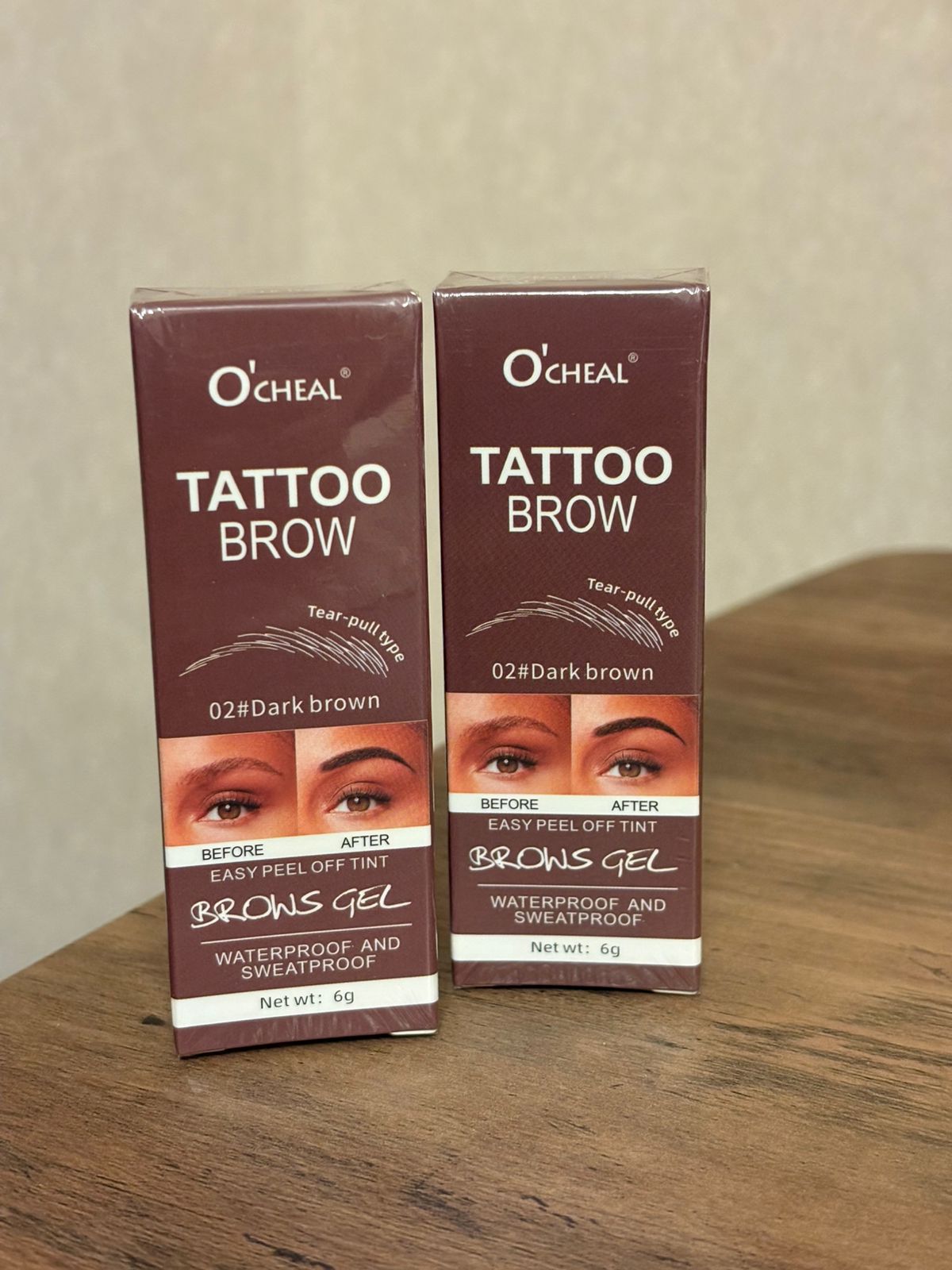 O’CHEAL Tattoo Brow Gel – Waterproof & Sweatproof Peel-Off Tint