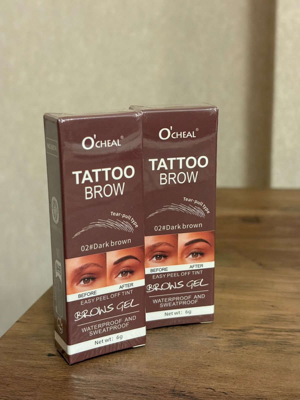 O’CHEAL Tattoo Brow Gel – Waterproof & Sweatproof Peel-Off Tint