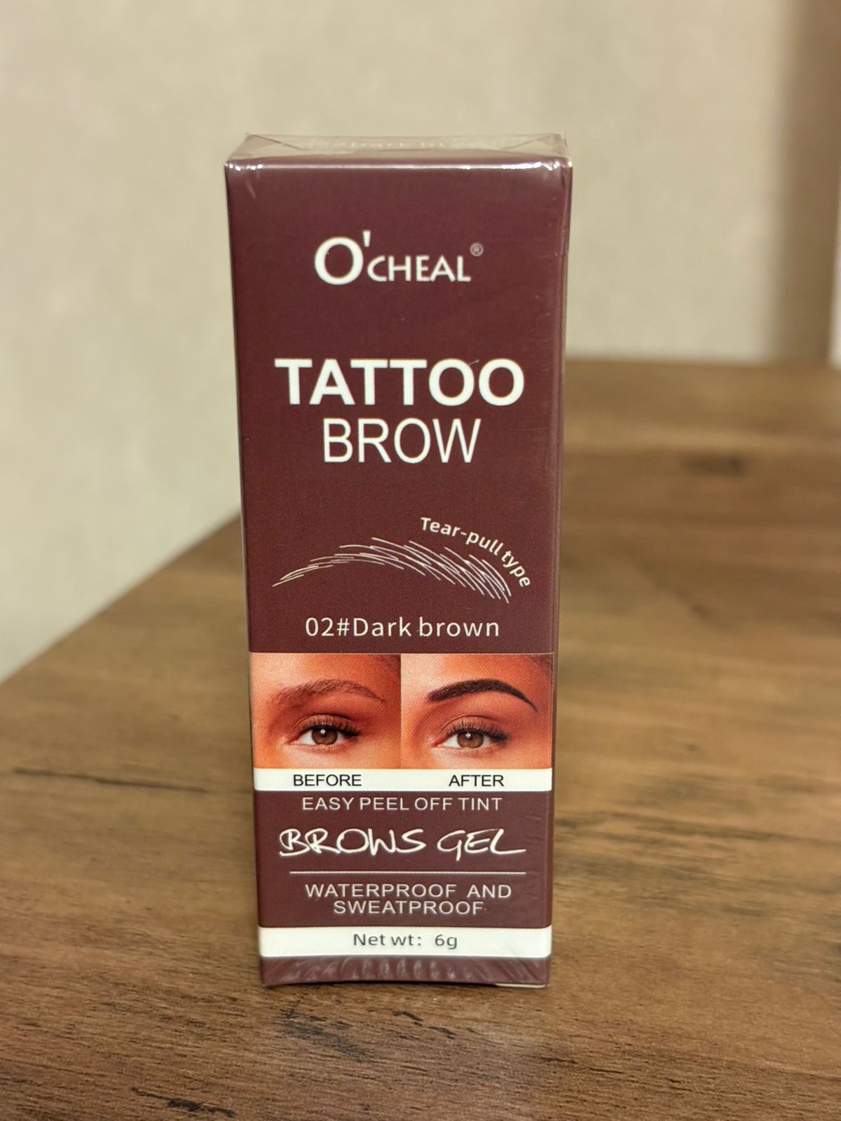 O’CHEAL Tattoo Brow Gel – Waterproof & Sweatproof Peel-Off Tint