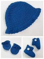 Midnight Snuggles Set - Navy Blue Crochet Baby Beanie - Made with love by Mai Stitches