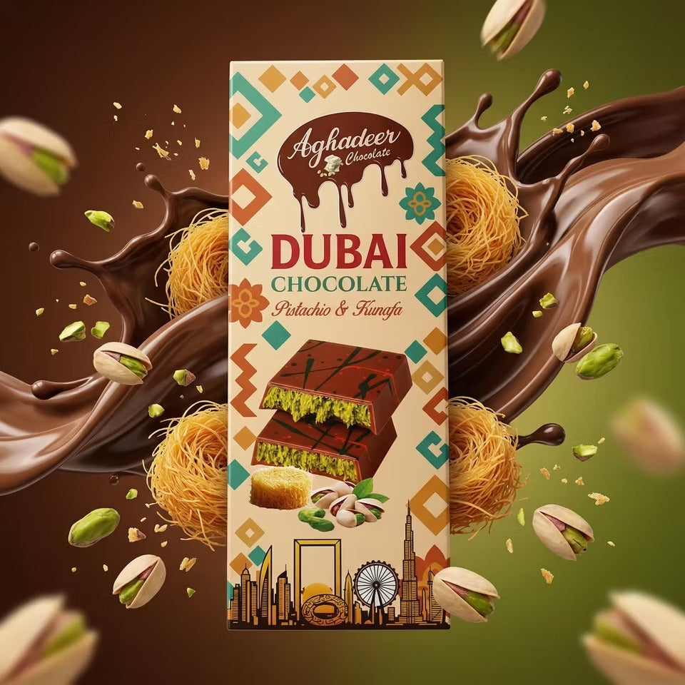100g Bars Dubai Chocolate - Pistachio & Kunafa