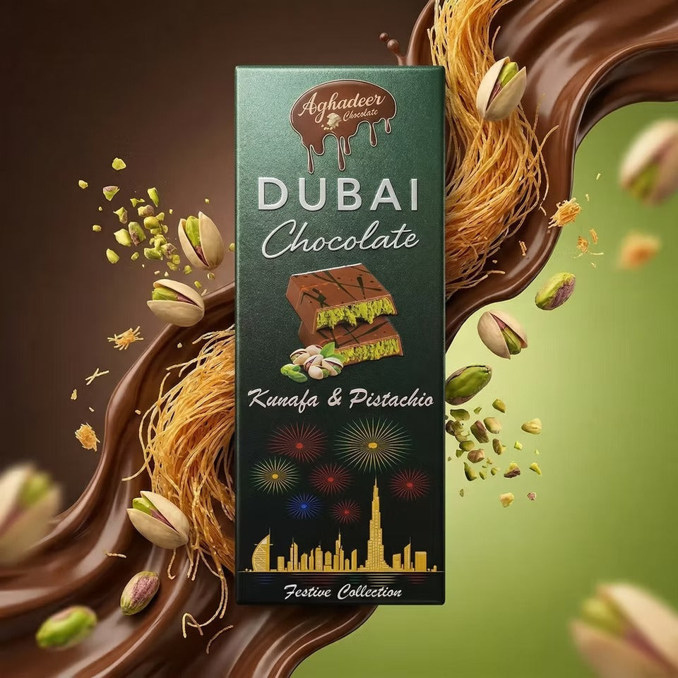 100g Bars Dubai Chocolate - Pistachio & Kunafa
