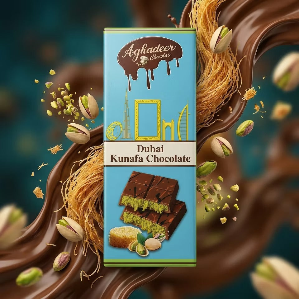 100g Bars Dubai Chocolate - Pistachio & Kunafa