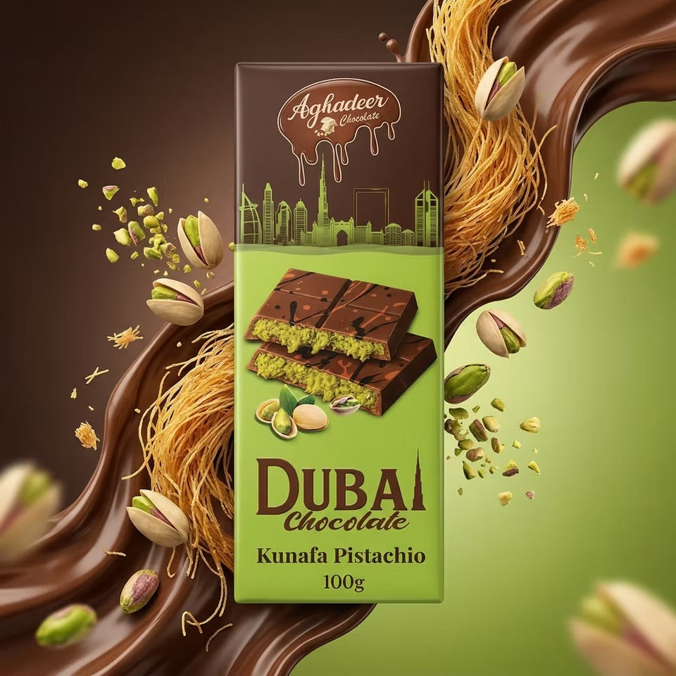 100g Bars Dubai Chocolate - Pistachio & Kunafa