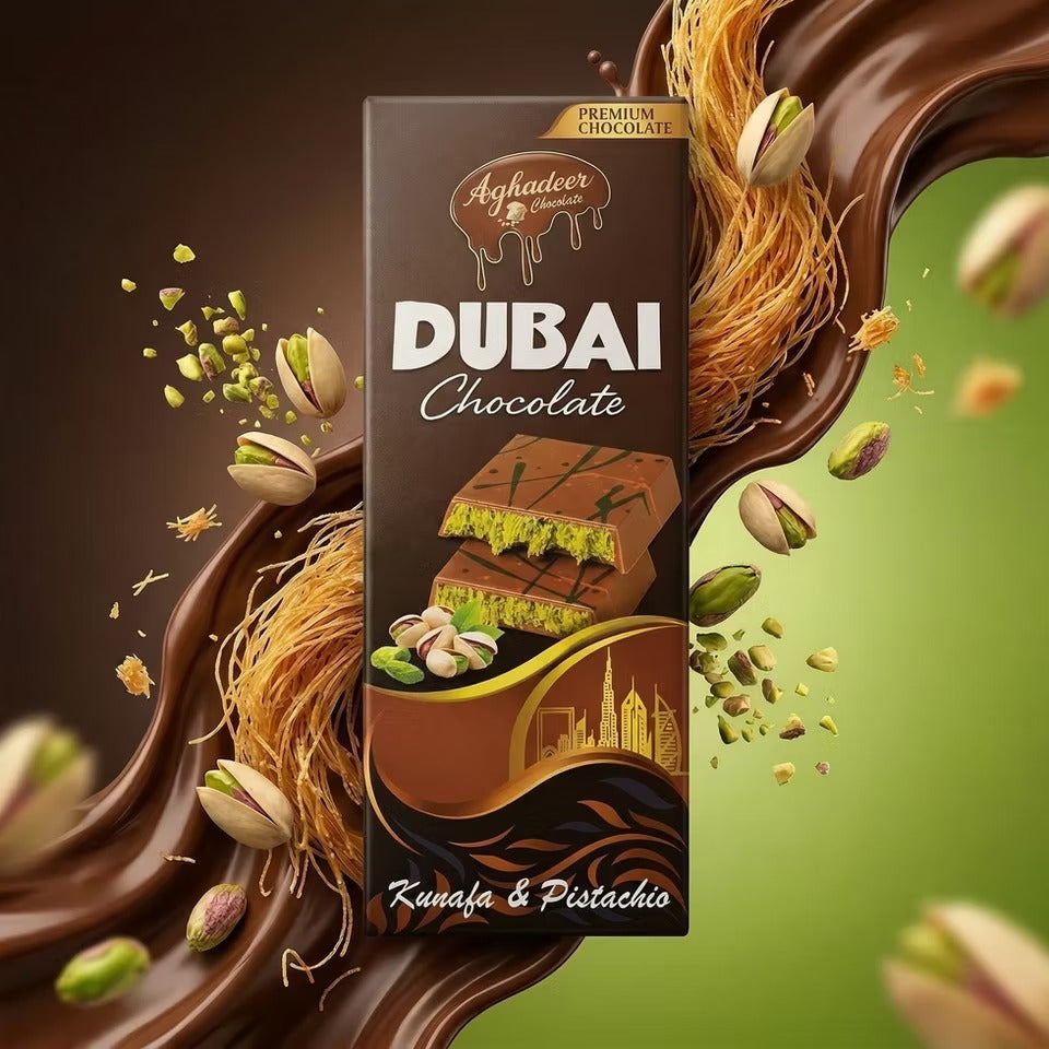 100g Bars Dubai Chocolate - Pistachio & Kunafa