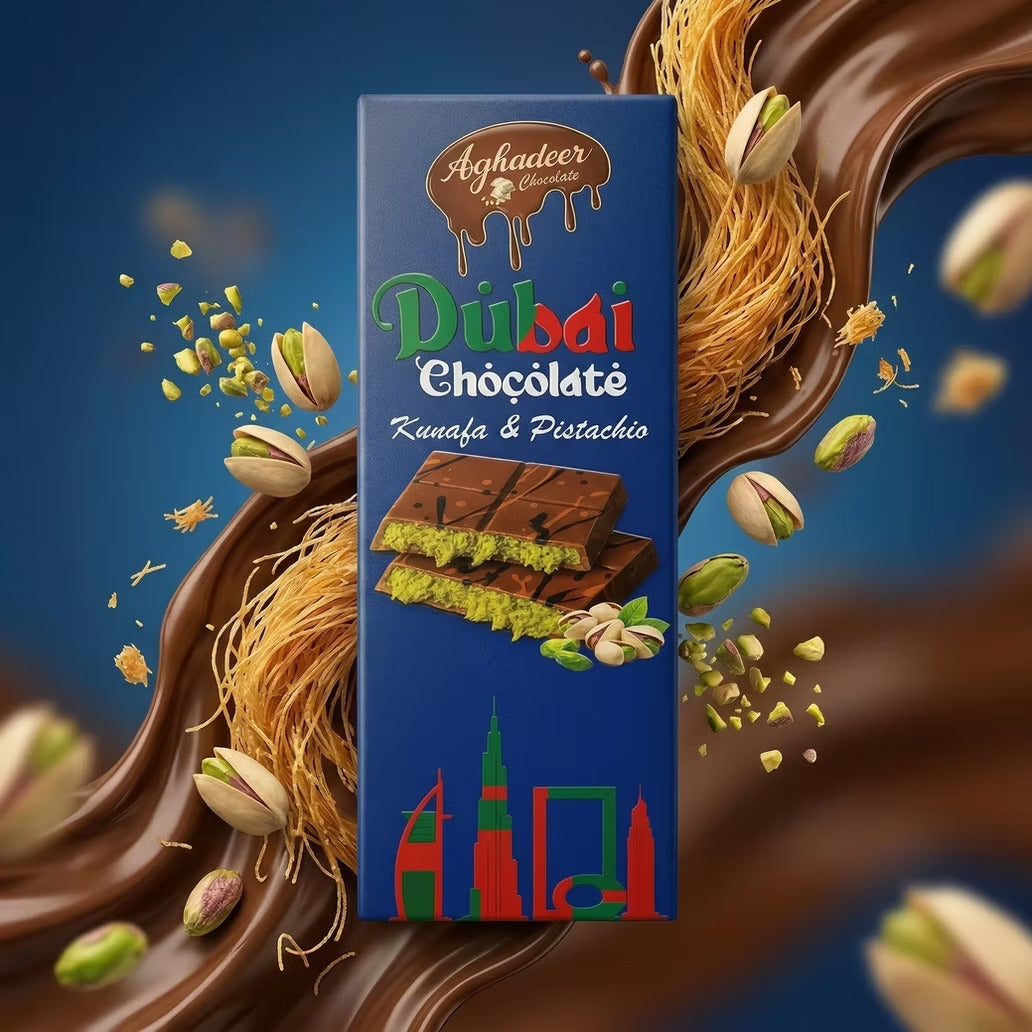 100g Bars Dubai Chocolate - Pistachio & Kunafa