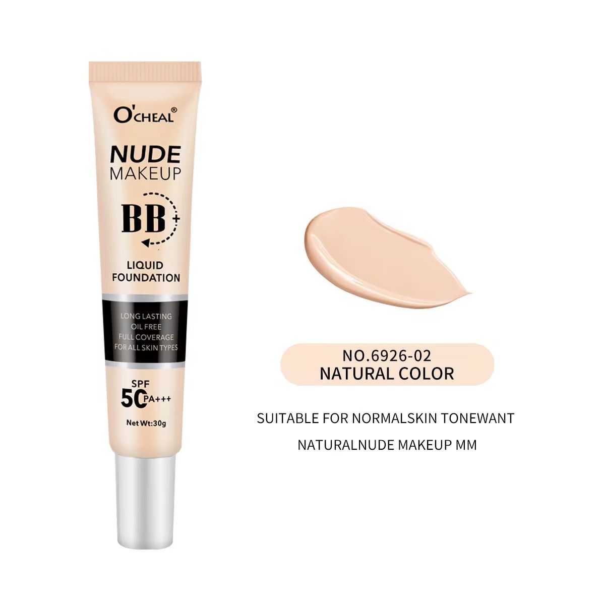 O’CHEAL Nude Makeup BB Liquid Foundation – SPF 50 PA+++