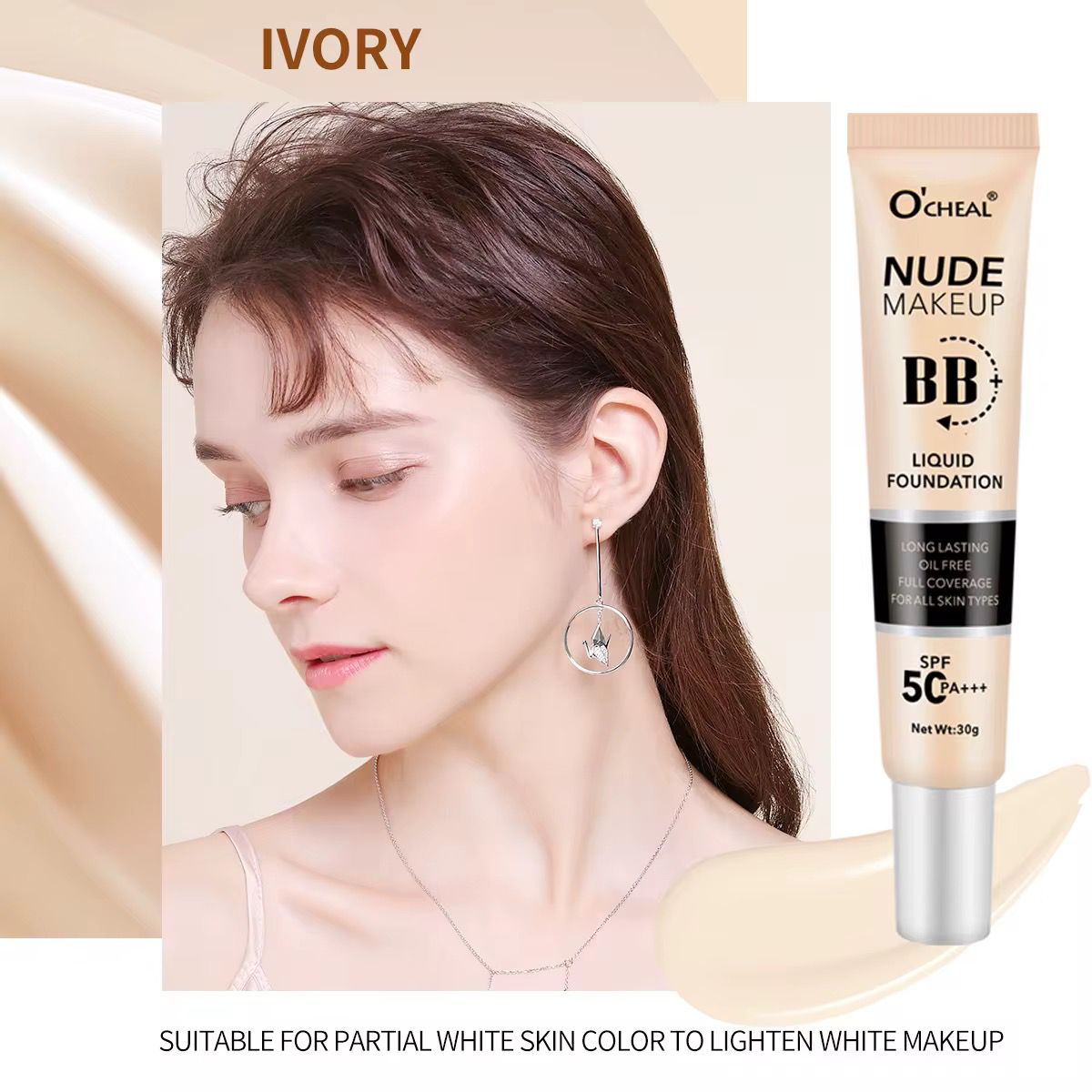 O’CHEAL Nude Makeup BB Liquid Foundation – SPF 50 PA+++